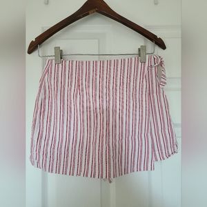 Forever 21 Red White Striped Mini Skort